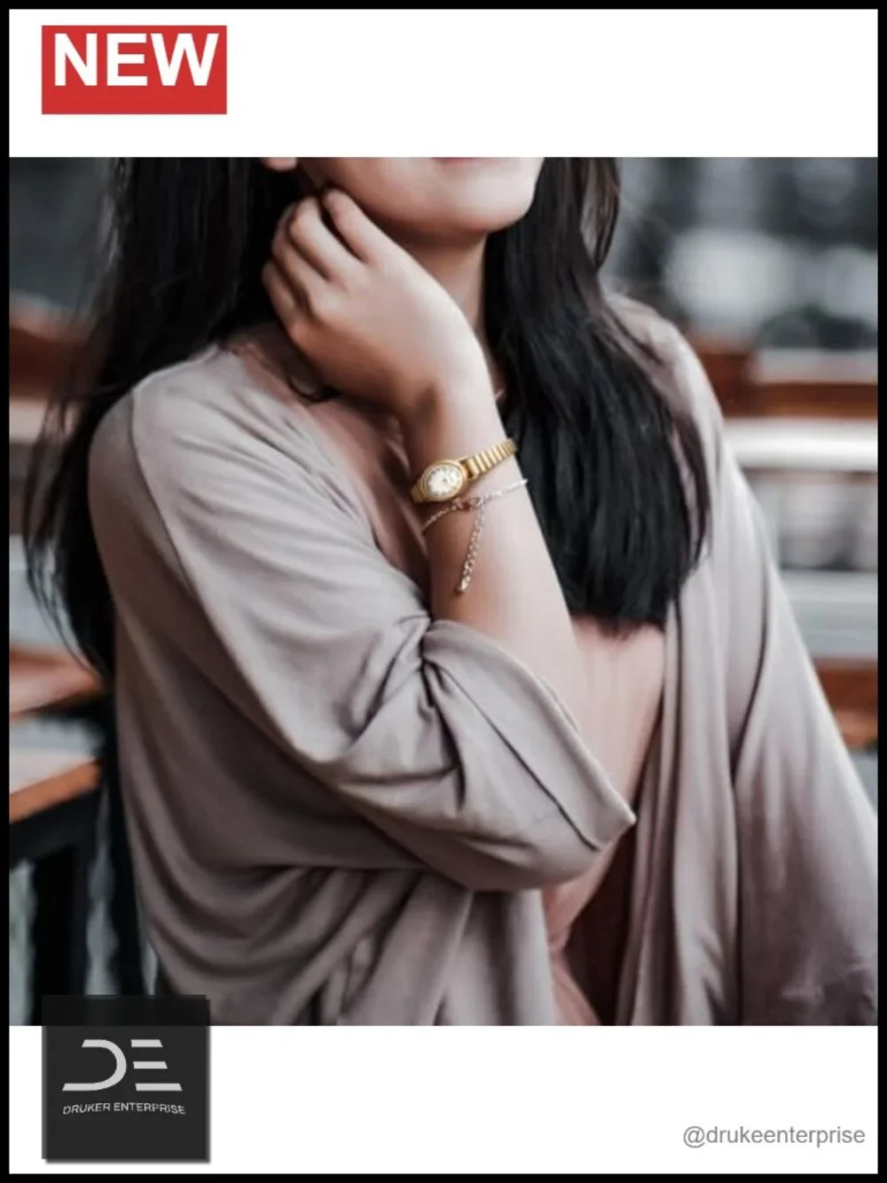 Gold Expansion Band Watch for Women - 3 Sizes S/M/L Japanese Quartz Water